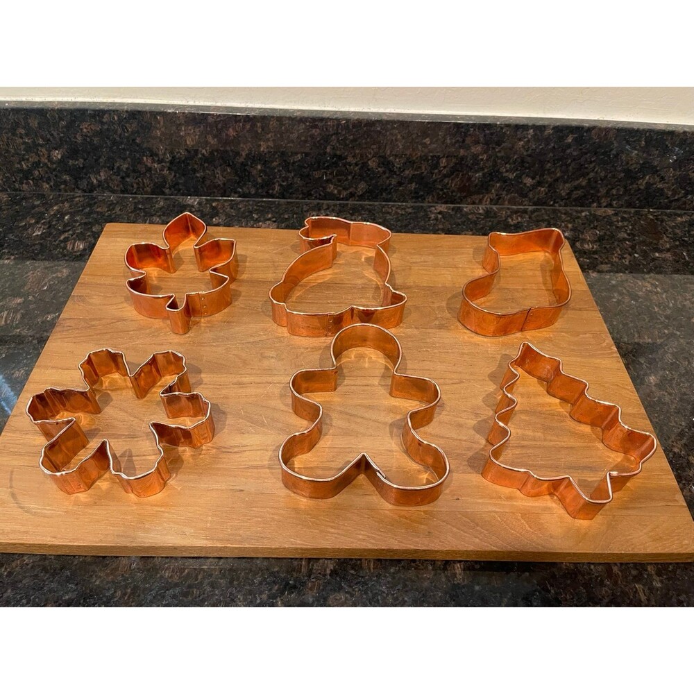 6 Heavy Copper Cookie Cutters - Holiday & Seasonal Shapes
